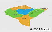 Political Panoramic Map of MANDERA, cropped outside