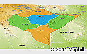 Political Panoramic Map of MANDERA, physical outside