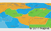 Political Panoramic Map of MANDERA, political shades outside