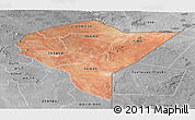 Satellite Panoramic Map of MANDERA, desaturated