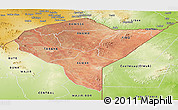Satellite Panoramic Map of MANDERA, physical outside