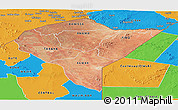 Satellite Panoramic Map of MANDERA, political outside