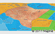Satellite Panoramic Map of MANDERA, political shades outside