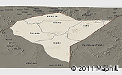 Shaded Relief Panoramic Map of MANDERA, darken