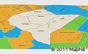 Shaded Relief Panoramic Map of MANDERA, political outside