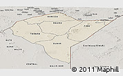 Shaded Relief Panoramic Map of MANDERA, semi-desaturated