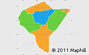 Political Simple Map of MANDERA, single color outside