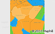 Political Shades Simple Map of MANDERA, political outside