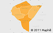 Political Shades Simple Map of MANDERA, single color outside