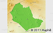 Political 3D Map of TABAKA, physical outside