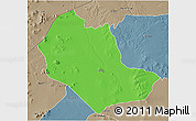 Political 3D Map of TABAKA, semi-desaturated
