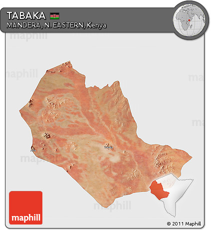 Satellite 3D Map of TABAKA, single color outside