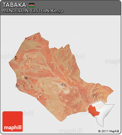 Satellite 3D Map of TABAKA, single color outside