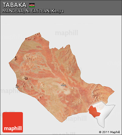 Satellite 3D Map of TABAKA, single color outside