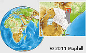 Physical Location Map of TABAKA, highlighted country, highlighted grandparent region, within the entire country