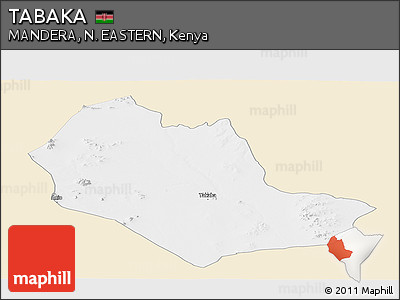 Classic Style Panoramic Map of TABAKA, single color outside
