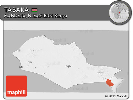 Gray Panoramic Map of TABAKA, single color outside