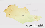 Physical Panoramic Map of TABAKA, cropped outside