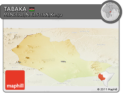 Physical Panoramic Map of TABAKA, lighten