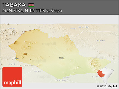 Physical Panoramic Map of TABAKA, lighten