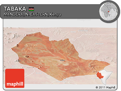 Satellite Panoramic Map of TABAKA, lighten