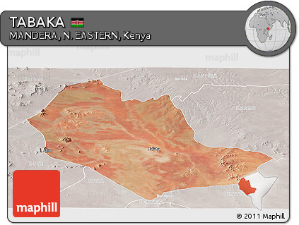 Satellite Panoramic Map of TABAKA, lighten, semi-desaturated