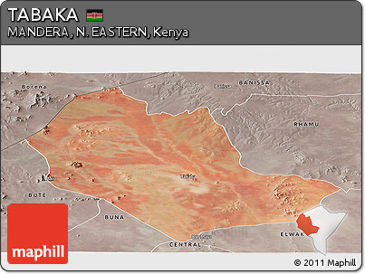 Satellite Panoramic Map of TABAKA, semi-desaturated