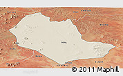 Shaded Relief Panoramic Map of TABAKA, satellite outside