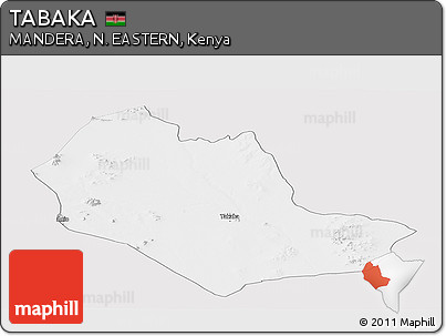 Silver Style Panoramic Map of TABAKA, single color outside