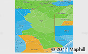 Political Shades Panoramic Map of N. EASTERN