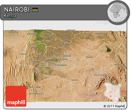Satellite 3D Map of NAIROBI