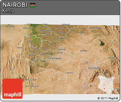Satellite 3D Map of NAIROBI