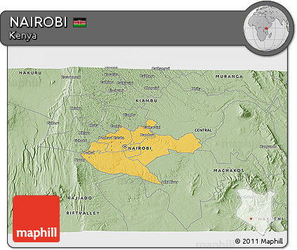 Savanna Style 3D Map of NAIROBI