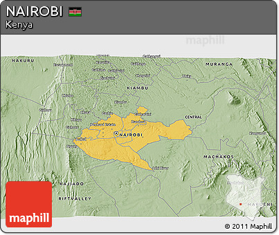 Savanna Style 3D Map of NAIROBI