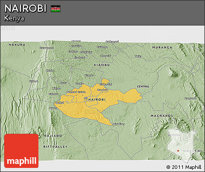 Savanna Style 3D Map of NAIROBI