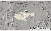 Shaded Relief 3D Map of NAIROBI, darken, semi-desaturated
