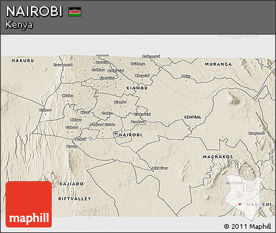 Shaded Relief 3D Map of NAIROBI