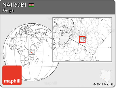 Blank Location Map of NAIROBI