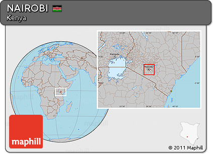 Gray Location Map of NAIROBI