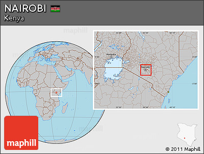 Gray Location Map of NAIROBI