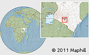 Savanna Style Location Map of NAIROBI, highlighted country, hill shading