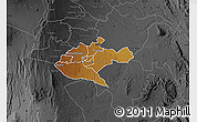 Physical Map of NAIROBI, darken, desaturated