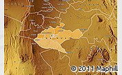 Political Map of NAIROBI, physical outside
