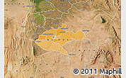 Political Map of NAIROBI, satellite outside