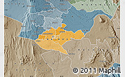 Political Map of NAIROBI, semi-desaturated