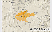 Political Map of NAIROBI, shaded relief outside