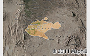 Satellite Map of NAIROBI, darken, semi-desaturated