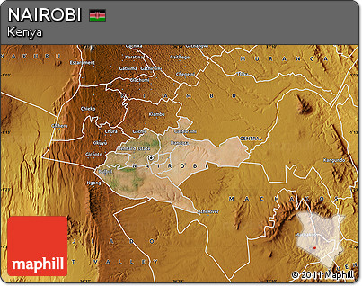 Satellite Map of NAIROBI, physical outside