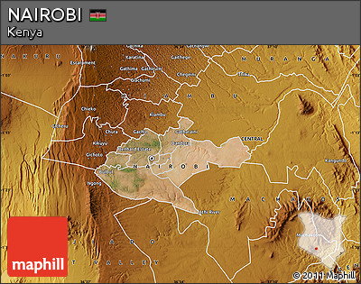 Satellite Map of NAIROBI, physical outside