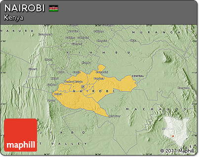 Savanna Style Map of NAIROBI